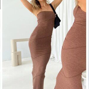 Princess Polly Size 0 Brown Midi Dress